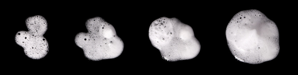  liquid white foam bubbles isolated  - obrazy, fototapety, plakaty
