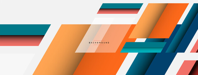 Vector background. Abstract overlapping color lines design with shadow effects. Illustration for wallpaper banner background or landing page