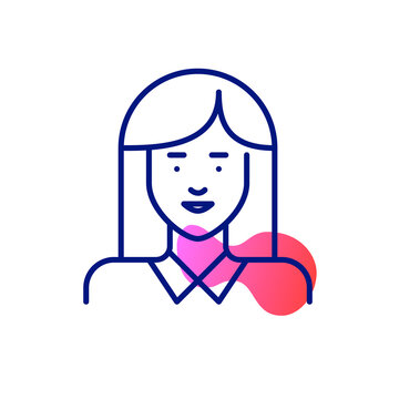 Cute young student. Pixel perfect, editable stroke icon