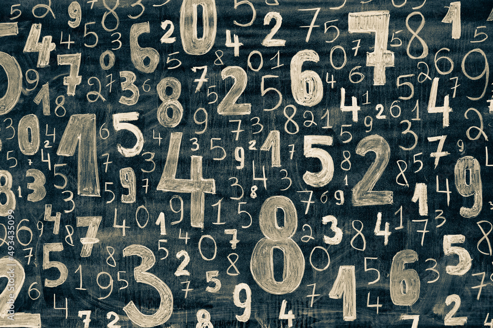 Poster background of numbers. from zero to nine. numbers texture. finance data concept. mathematic. seamles