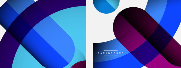 Geometric abstract background. Round shapes, circles, lines composition for wallpaper banner background or landing page