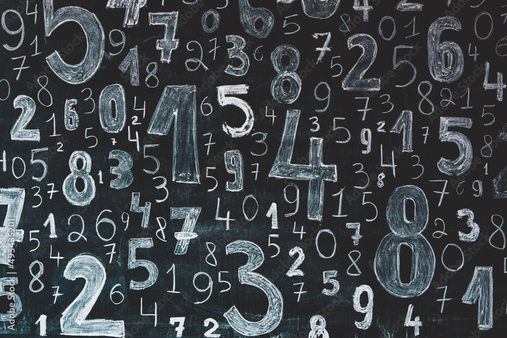 Poster background of numbers. from zero to nine. numbers texture. finance data concept. mathematic. seamles