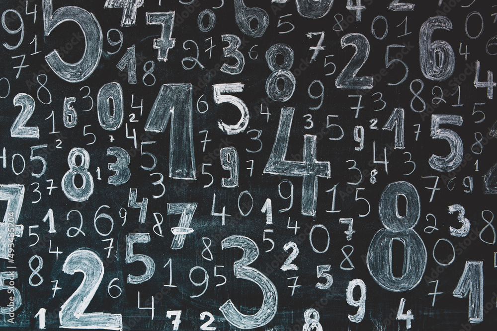 Poster Background of numbers. from zero to nine. Numbers texture. Finance data concept. Mathematic. Seamless pattern with numbers. financial crisis concept. Business success.