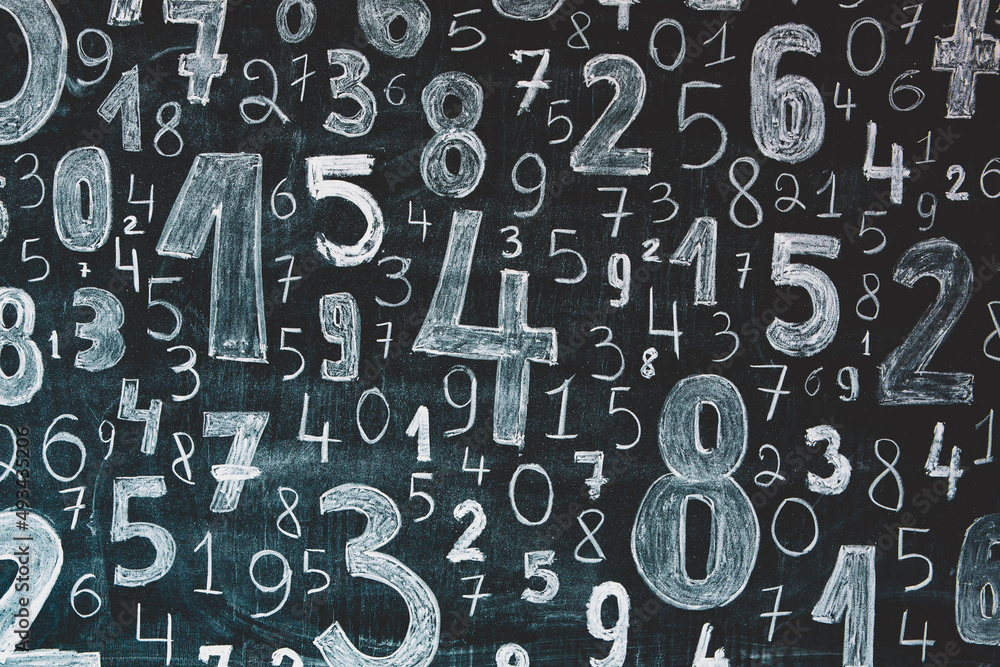 Poster background of numbers. from zero to nine. numbers texture. finance data concept. mathematic. seamles