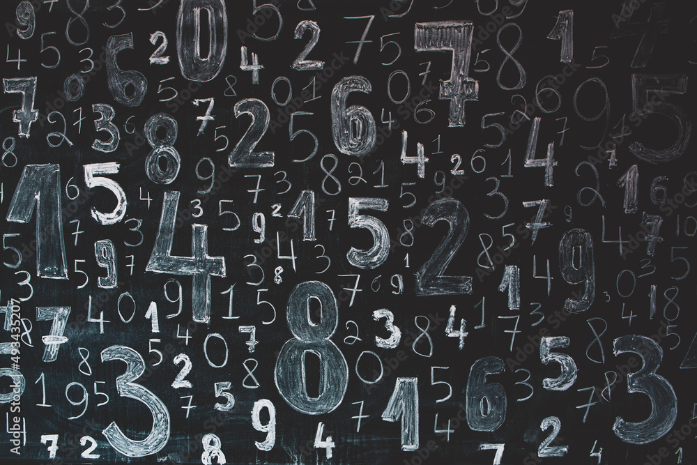 Poster background of numbers. from zero to nine. numbers texture. finance data concept. mathematic. seamles