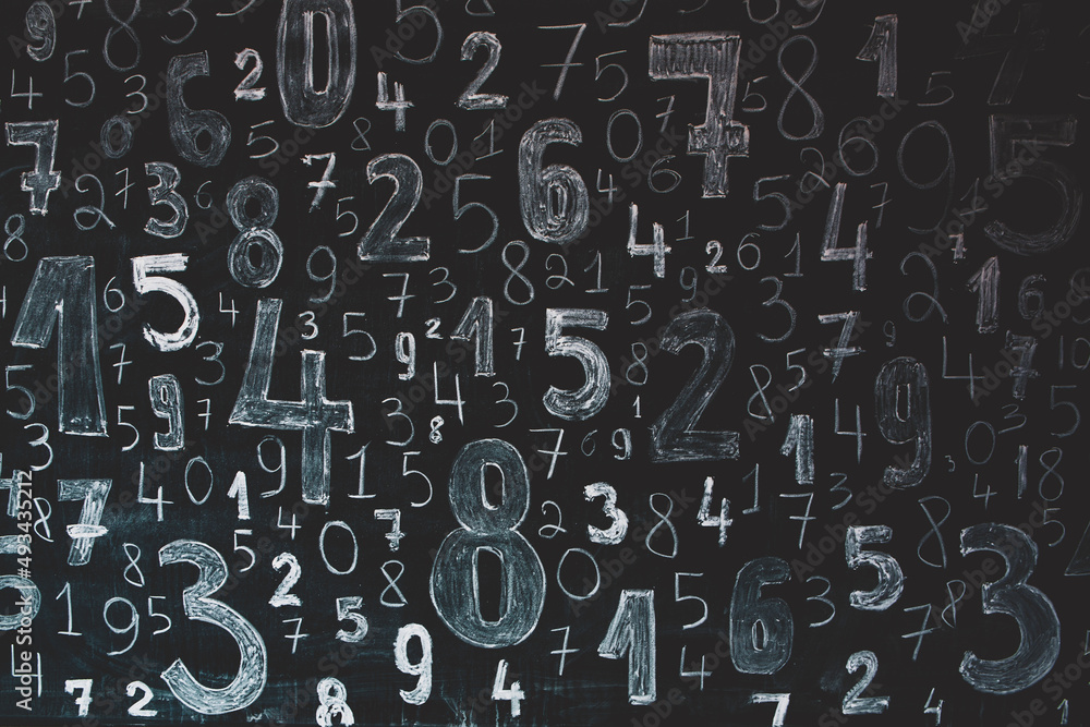 Poster background of numbers. from zero to nine. numbers texture. finance data concept. mathematic. seamles