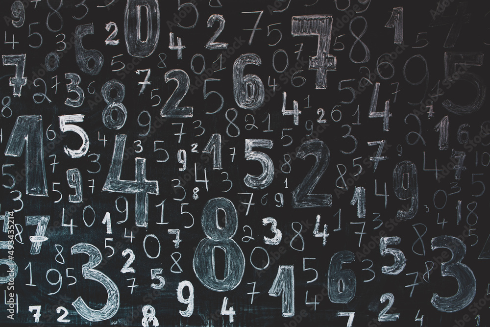 Poster background of numbers. from zero to nine. numbers texture. finance data concept. mathematic. seamles