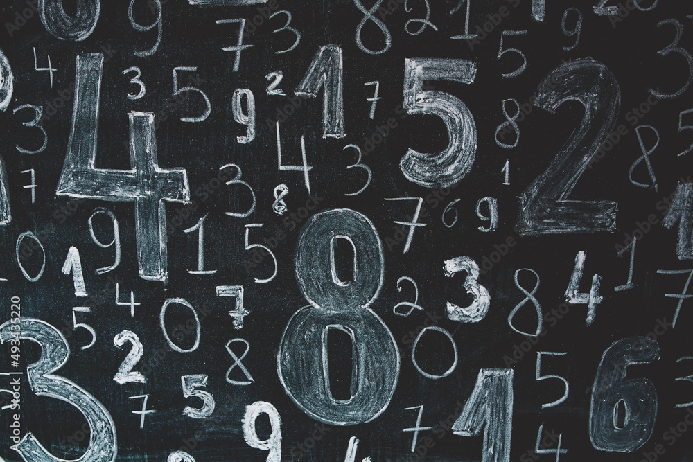 Poster background of numbers. from zero to nine. numbers texture. finance data concept. mathematic. seamles