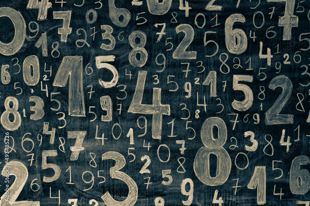 Poster background of numbers. from zero to nine. numbers texture. finance data concept. mathematic. seamles