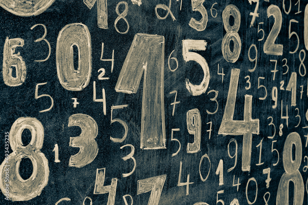 Poster background of numbers. from zero to nine. numbers texture. finance data concept. mathematic. seamles