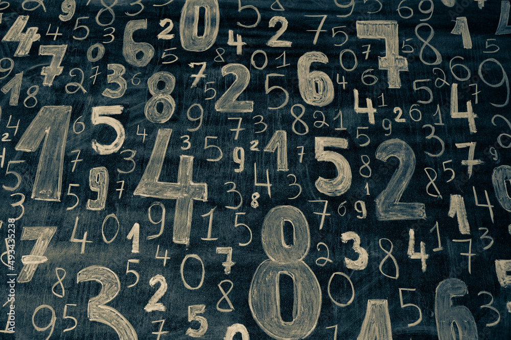Poster background of numbers. from zero to nine. numbers texture. finance data concept. mathematic. seamles