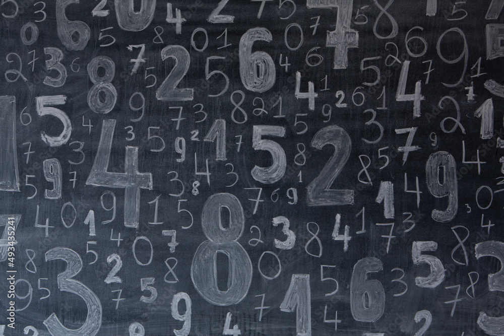 Poster background of numbers. from zero to nine. numbers texture. finance data concept. mathematic. seamles