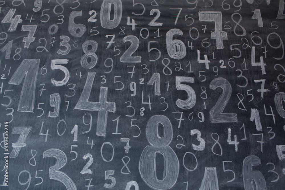Poster background of numbers. from zero to nine. numbers texture. finance data concept. mathematic. seamles