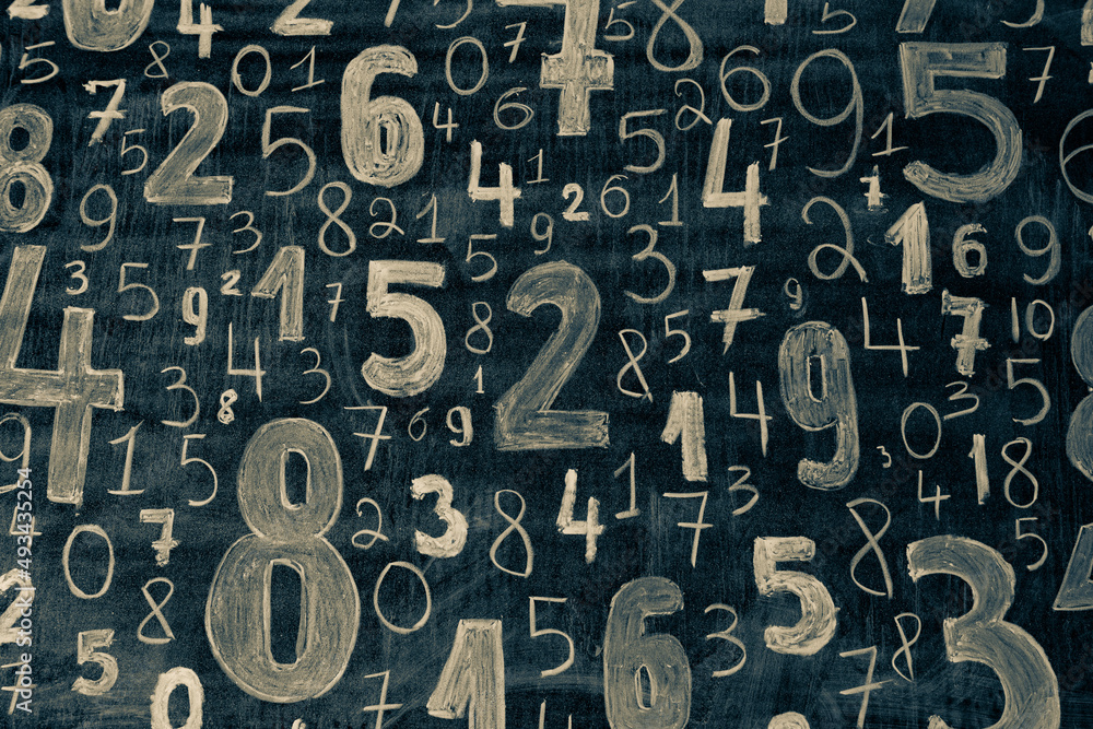 Poster background of numbers. from zero to nine. numbers texture. finance data concept. mathematic. seamles