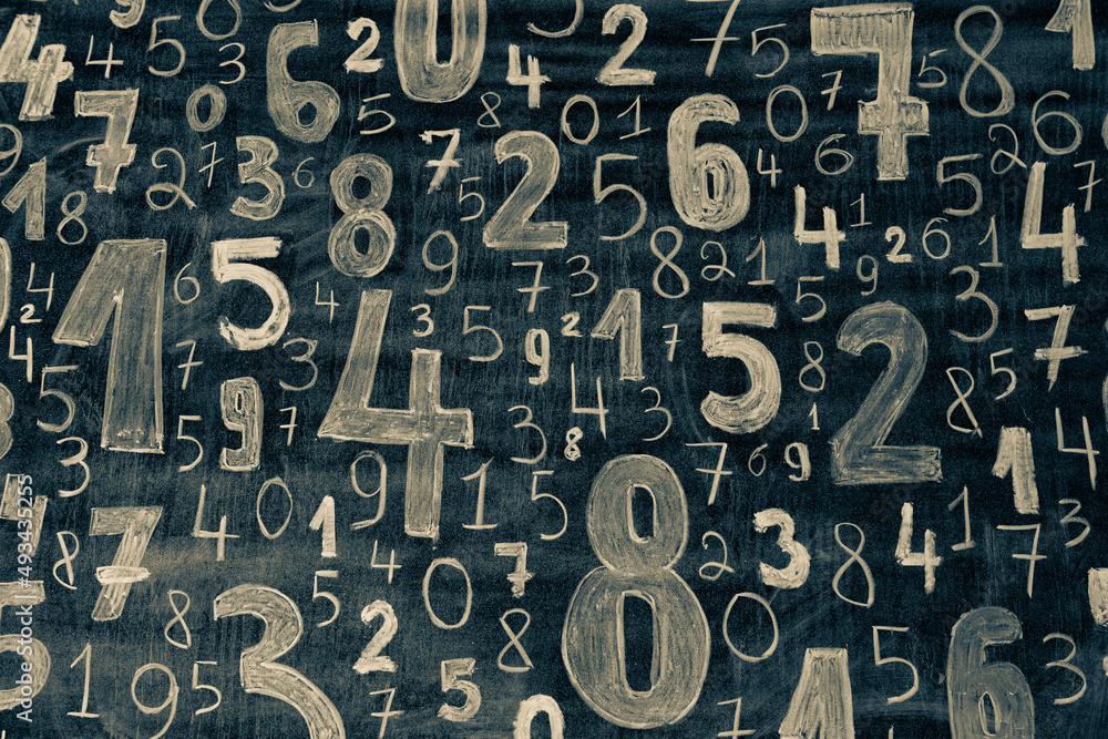 Poster background of numbers. from zero to nine. numbers texture. finance data concept. mathematic. seamles