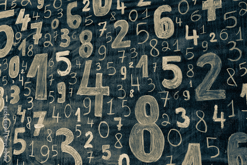 Poster background of numbers. from zero to nine. numbers texture. finance data concept. mathematic. seamles
