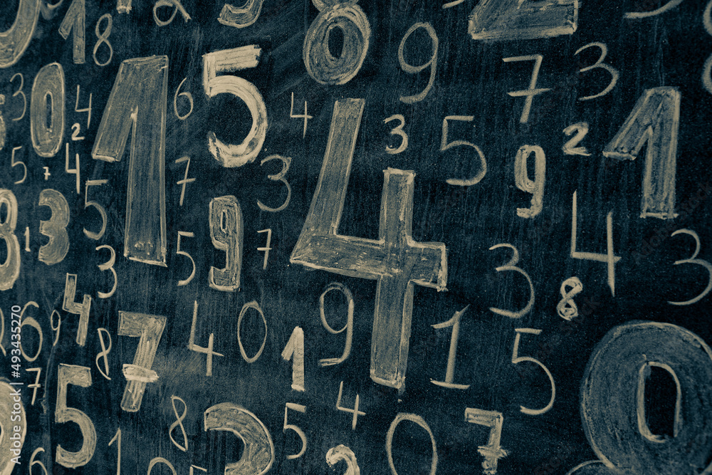 Poster background of numbers. from zero to nine. numbers texture. finance data concept. mathematic. seamles