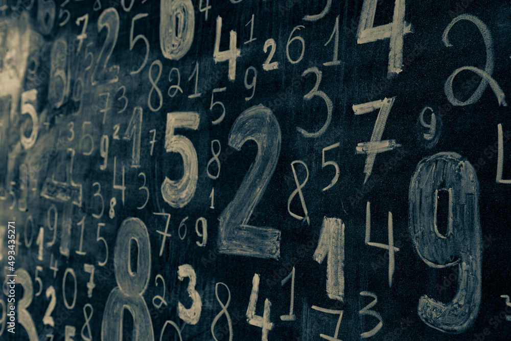 Poster background of numbers. from zero to nine. numbers texture. finance data concept. mathematic. seamles
