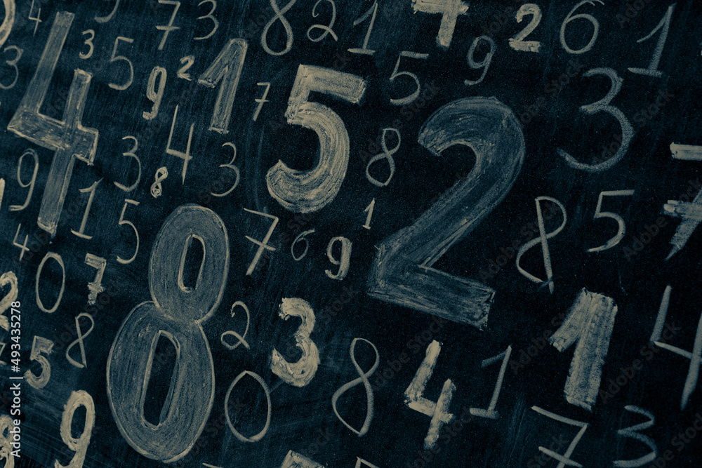 Poster background of numbers. from zero to nine. numbers texture. finance data concept. mathematic. seamles