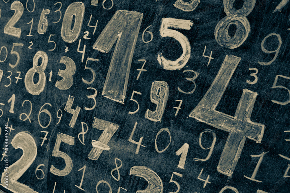 Poster background of numbers. from zero to nine. numbers texture. finance data concept. mathematic. seamles