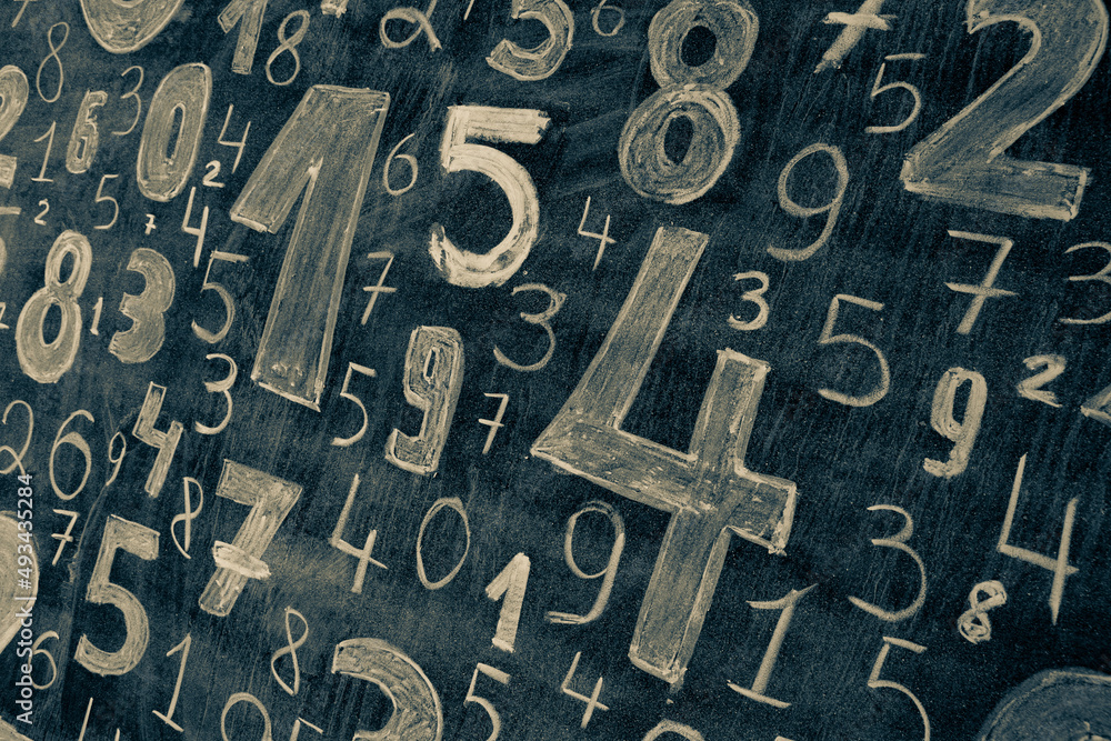 Poster background of numbers. from zero to nine. numbers texture. finance data concept. mathematic. seamles
