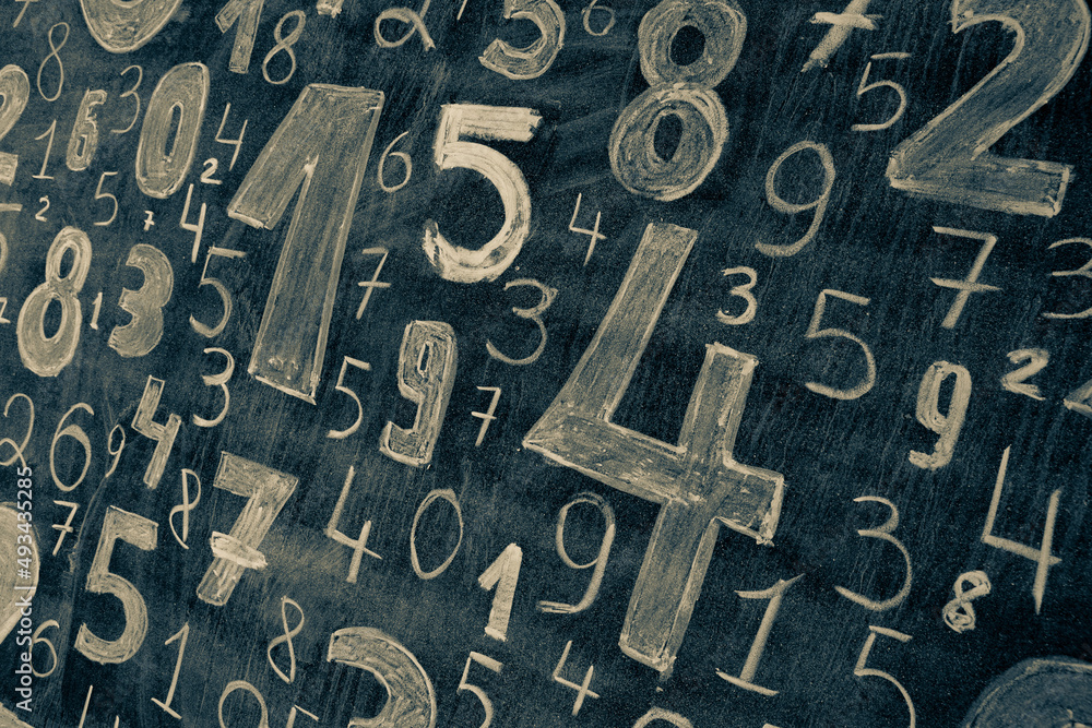 Poster background of numbers. from zero to nine. numbers texture. finance data concept. mathematic. seamles