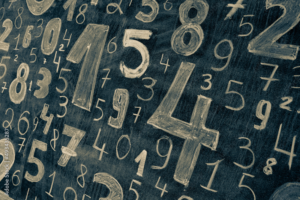 Poster background of numbers. from zero to nine. numbers texture. finance data concept. mathematic. seamles