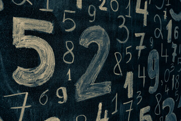 Fototapeta na wymiar Background of numbers. from zero to nine. Numbers texture. Finance data concept. Mathematic. Seamless pattern with numbers. financial crisis concept. Business success.