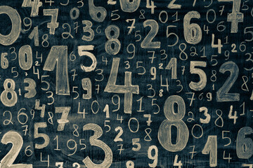 Background of numbers. from zero to nine. Numbers texture. Finance data concept. Mathematic....