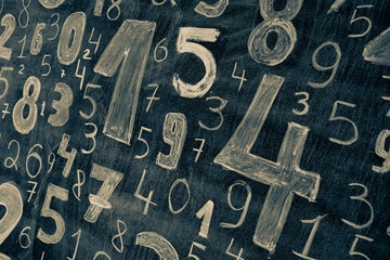 Background of numbers. from zero to nine. Numbers texture. Finance data concept. Mathematic....