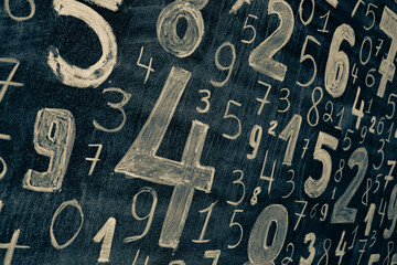 Background of numbers. from zero to nine. Numbers texture. Finance data concept. Mathematic....