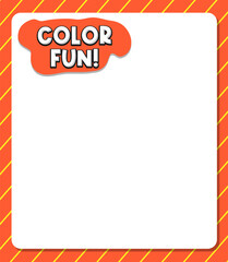 Obraz premium Worksheets template with color fun! text