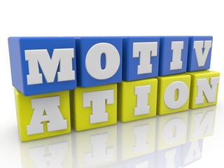 MOTIVATION concept on toy blocks in the national colors of Ukraine