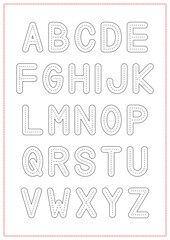 Children Learning Printable - Tracing, Coloring, and Writing Alphabet Uppercase Poster