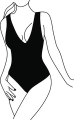 Female figure continuous line art vector