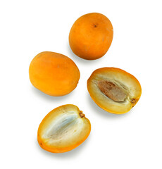 Fresh dates isolated on white background