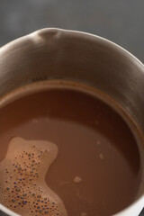 Delicious homemade chocolate in a chocolate maker