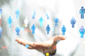 Global network. Blockchain. 3D illustration. Neural networks and artificial intelligence. Abstract