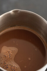 Delicious homemade chocolate in a chocolate maker