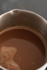 Delicious homemade chocolate in a chocolate maker