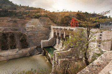 Fototapeta na wymiar The landscape of the Ban Chat hydropower plant.
