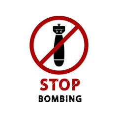 Red bomb stop icon. Stop the bomb. 