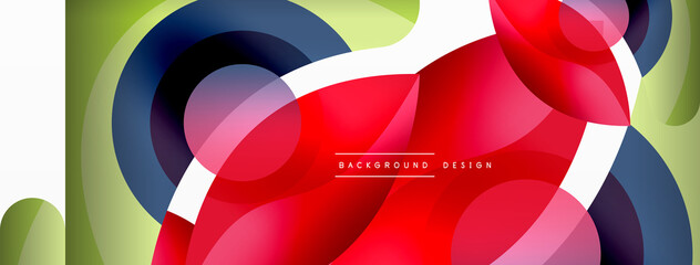 Creative geometric wallpaper. Minimal abstract background. Circle wave and round shapes composition vector illustration for wallpaper banner background or landing page