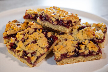 cookies with nuts and berry jam