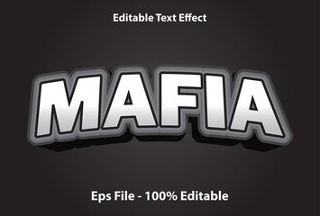 mafia text effect editable with black color.