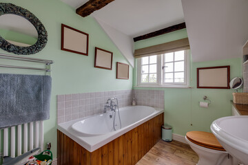 Bathroom within renovated cottage