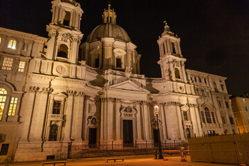 Fototapeta na wymiar Low angle night time view of landmark cathedral