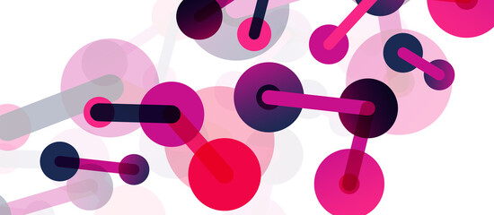 Abstract background. Round dots connected by lines. Trendy techno business template for wallpaper, banner, background or landing