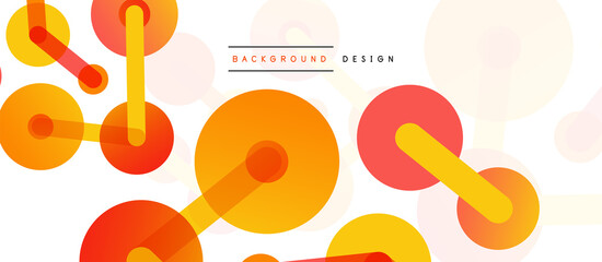 Abstract background. Round dots connected by lines. Trendy techno business template for wallpaper, banner, background or landing