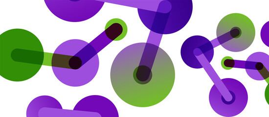 Abstract background. Round dots connected by lines. Trendy techno business template for wallpaper, banner, background or landing